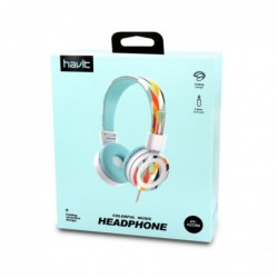 Casco estampados con manoslibres Celeste HV-H2238D