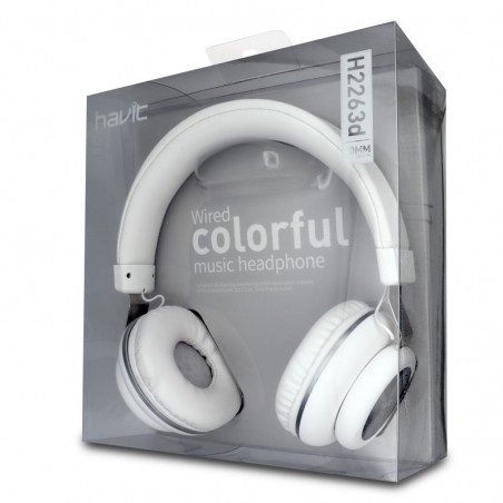 Casco Plano Con Cable y Manos Libres H2263D Blanco