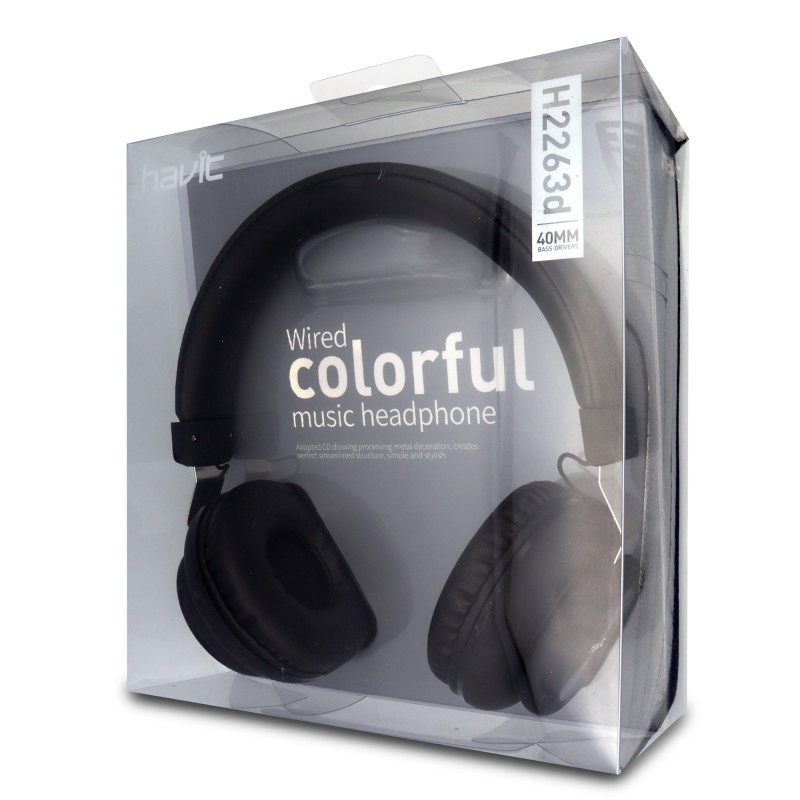 Casco Plano Con Cable y Manos Libres H2263D Negro