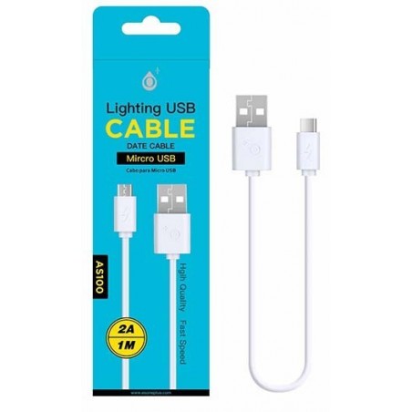 AS100 BL Cable de Datos ONE de Micro USB 2A 1M, Blanco