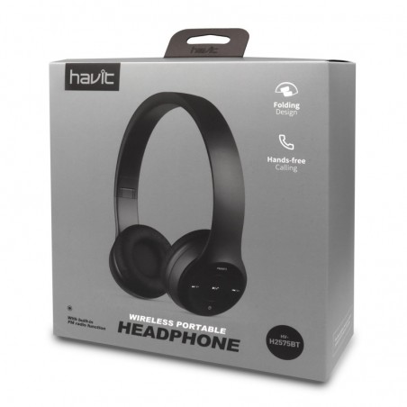 Casco Bluetooth Multifuncion FMSD HV-H2575BT - Negro