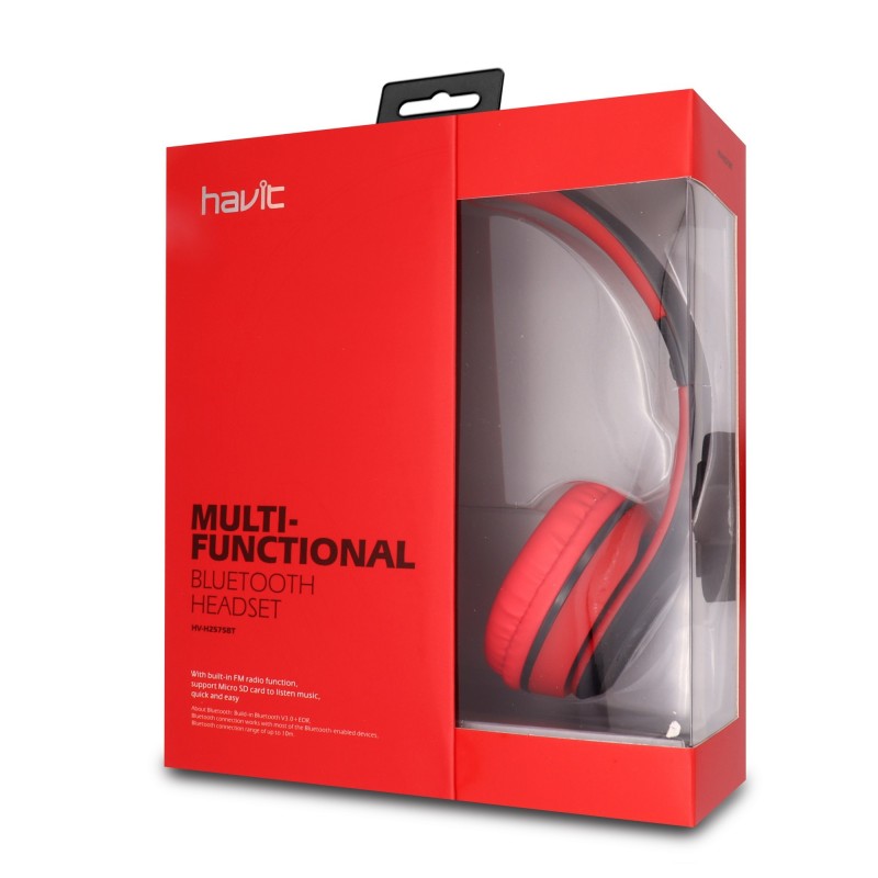 Casco Bluetooth Multifuncion FMSD HV-H2575BT - Rojo