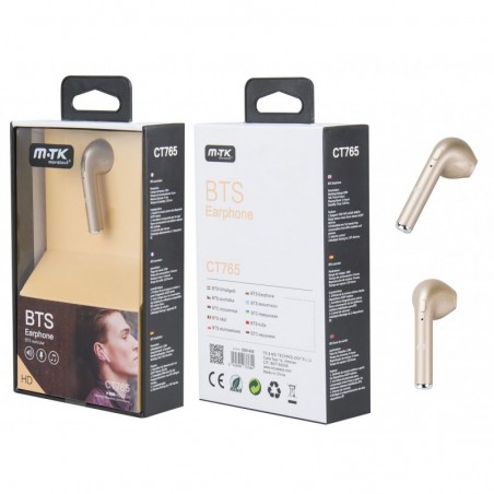 Pinganillo Bluetooth CT765 (1 pieza) Dorado