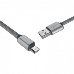 Cable de dato Micro USB Metalizado HV-CB611X - Gris