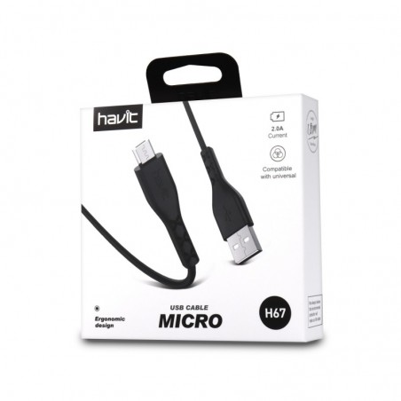 Cable de dato Micro USB XXX 1.8M HV-H67 Negro