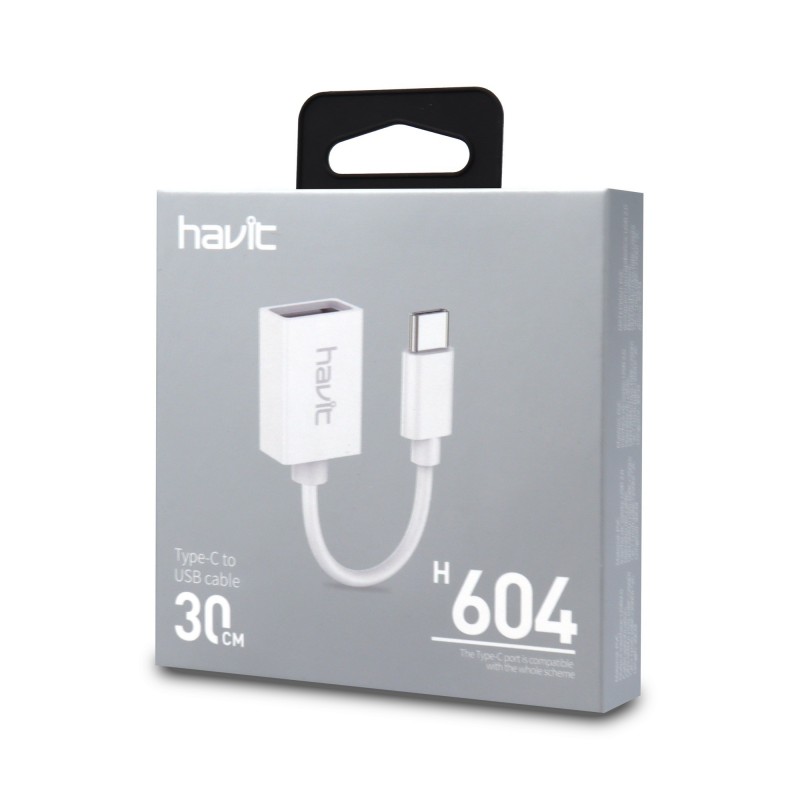 H604 Cable OTG de Tipo C a USB 2.0 de 30cm
