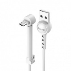 Cable MicroUSB con Soporte en Forma de L 1m H695 Blanco