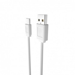 Cable MicroUSB V8 Blanco 1M HV-CB8601
