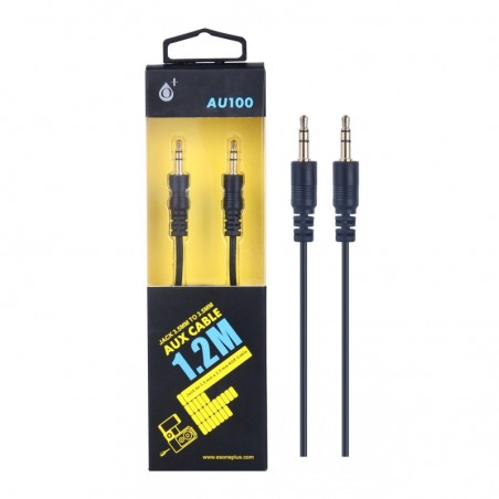AU100 NE Cable Audio Jack 3,5mm MM 1M, Negro