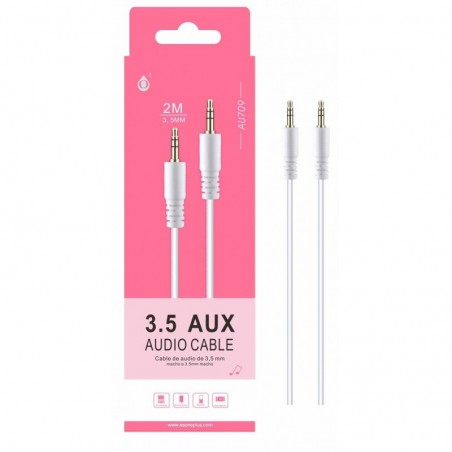 AU709 BL Cable de JACK Jinx MM 3,5mm, 2M Blanco