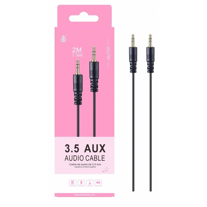 AU709 BL Cable de JACK Jinx MM 3,5mm, 2M Negro