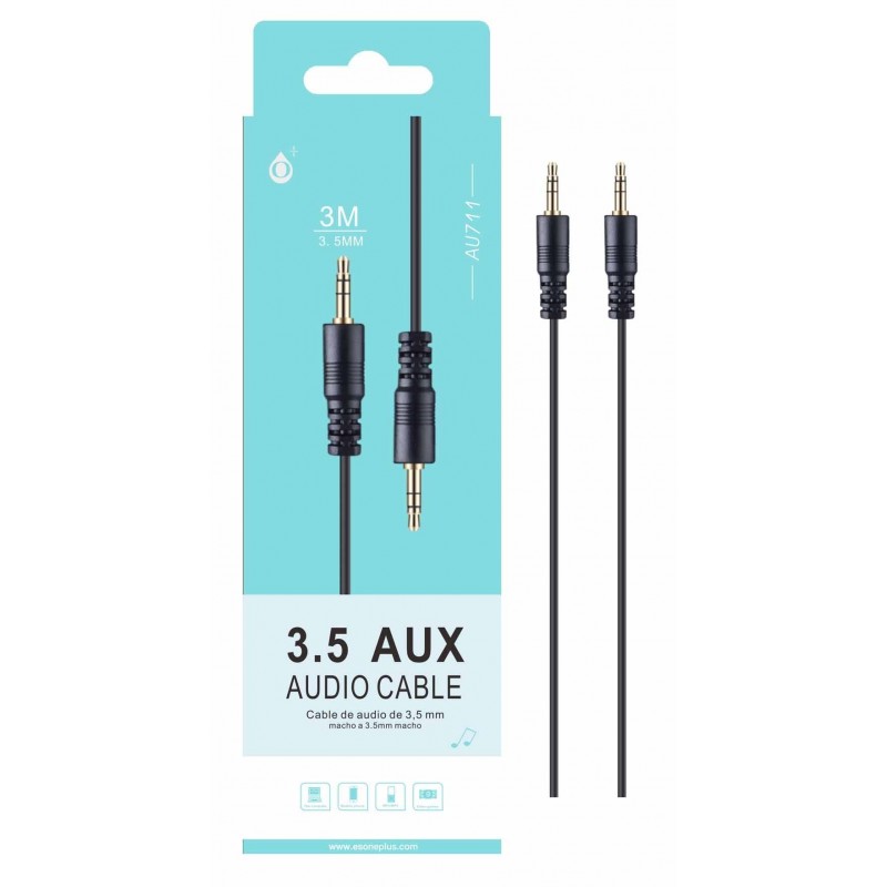 AU711 BL Cable de JACK Jinx MM 3.5mm, 3M Negro