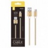 P5006 OR Cable de datos Merga Metalico para Micro USB, 2A, 1M Oro