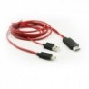 Cable MHL a HDMI para Samsung Galaxy S3 Rojo (11pines)