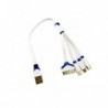 Cable todo en 1 (USB a iP4iP5Micro USBMini USB )