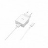 Cargador USB Quickcharge 3.0 5V 3.0A Con Cable MicroUSB HV-ST824 Blanco