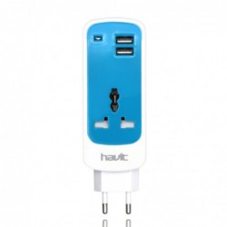 Regleta de Enchufe y 2 USB 3en1 2.1A HV-UC251