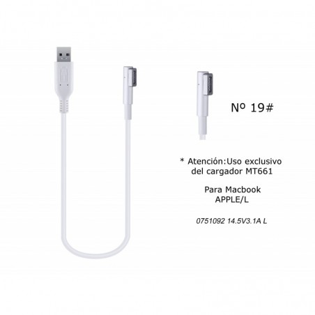 MT664 Cable de Cargador Portatil  19 para Apple, 14,5V  3,1A, APPLE
