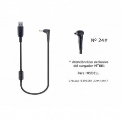 MT675 Cable de Cargador Portatil  24 para HPDELL, 9,5V  2,05A (3,34A), 4,01,7mm Bullet