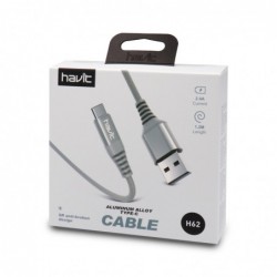 Cable Tipo C 2.4A Ultra resistente H62 Gris