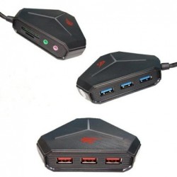 Hub usb TF gaming 3.5mm jack sdtf 3 usb 2.0 3usb 3.0 5v500ma h95