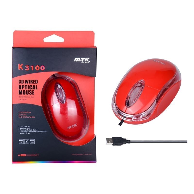 Ratón optico Dinker K3100 - Rojo