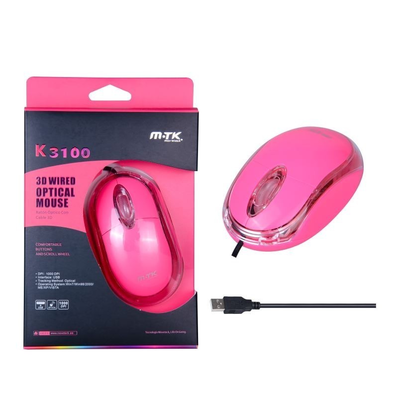 Ratón optico Dinker K3100 - Rosa