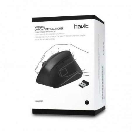 Raton vertical inalambrico 2.4HZ Negro HV-MS55GT