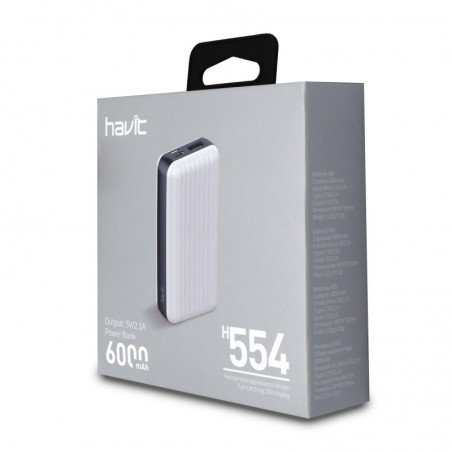 Bateria Externa DUAL USB 6.000mAh H554 Blanco