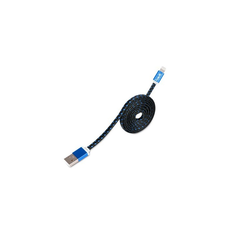 Cable de dato iPhone 678 protegido tela CB524 - Negro