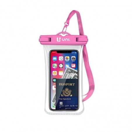 Funda Impermeable para Móvil 6,9" con correa WJ9921 Rosa