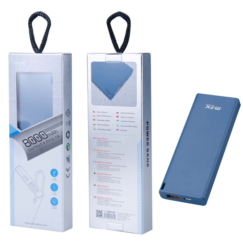 DT935 AZ Power Bank Neptuno 8000mAh , Azul