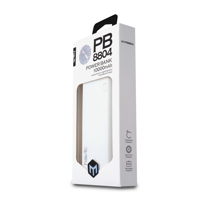 Powerbank DUAL USB 10.000mAh HV-PB8804 - Blanco