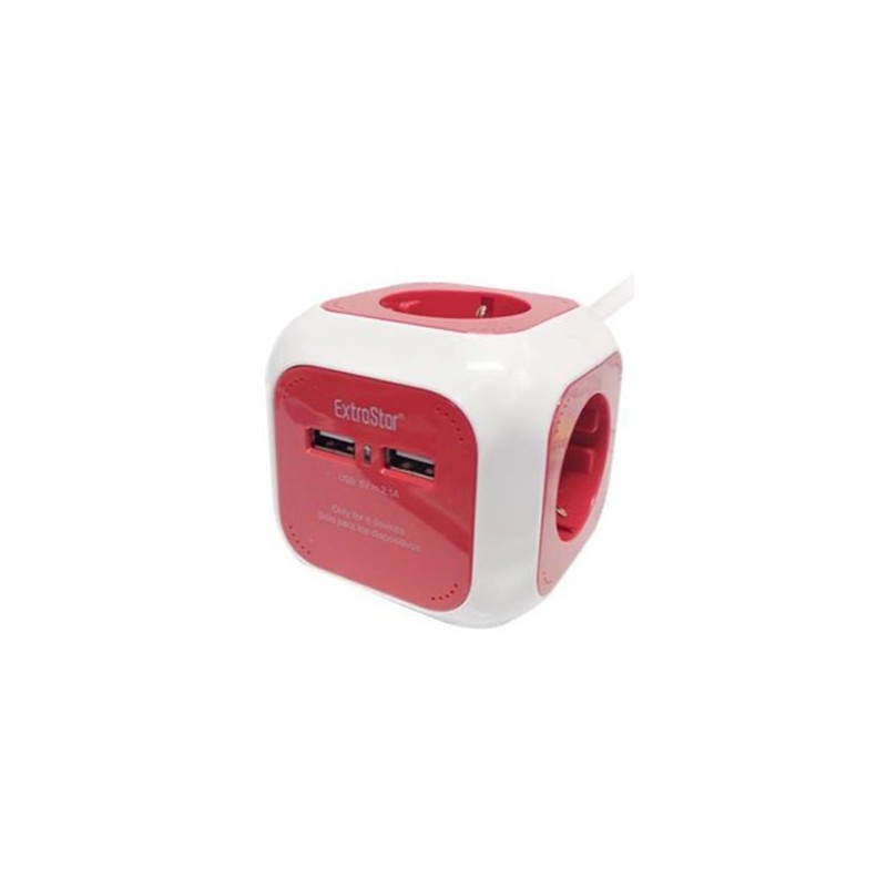 ALARGADOR CUAD 4 BASE CUSB2.1A 3G1.5MM 1.5M ROJO
