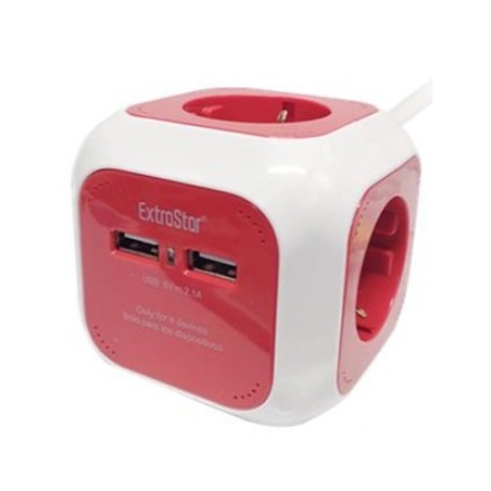 ALARGADOR CUAD 4 BASE CUSB2.1A 3G1.5MM 1.5M ROJO