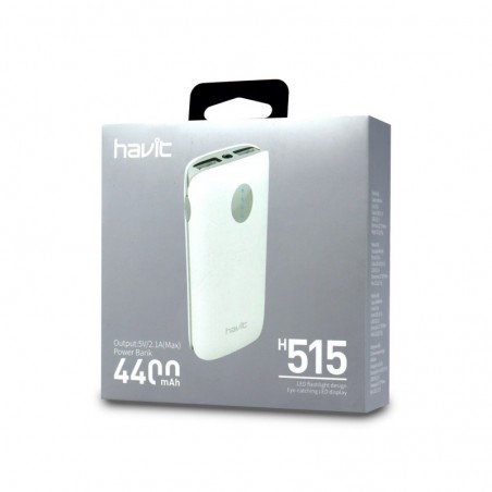 Powerbank Dual USB 4400mAh 5V2.1A H515 - Blanca
