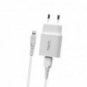 Cargador de Red Dual USB 2.1A con Cable iPHONE 1.0M ST901 Blanco