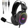 Cascos Gaming ovalado Negro con luz RGB JackplusUSB H2016D
