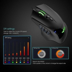 Ratón Gaming RGB Profesional 12000DPI 19 Teclas programables HV-MS735
