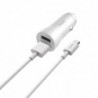 Cargador Mechero microusb dualusb 2,4A blanco st847