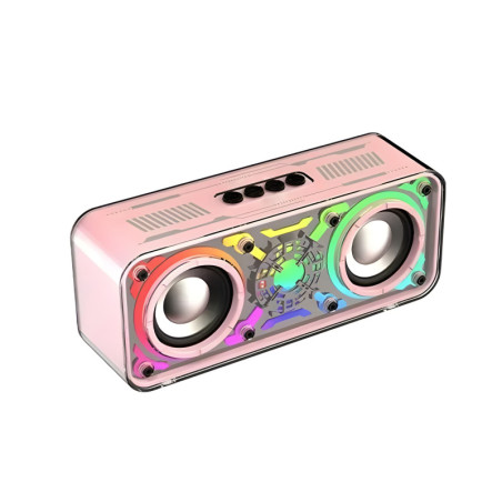 Altavoz (S842) LENYES Bluetooth V5.3 18W 1800mAh Luz RGB, TWS, TF card, USB, FM - ROSA