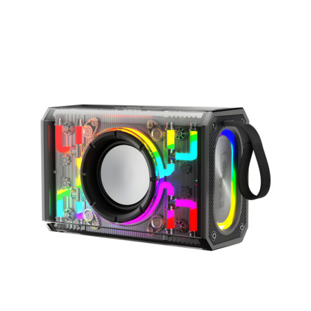 Altavoz (S843) LENYES BT V5.3 15W 2000mAh RGB, TWS, TF, USB, FM - NEGRO