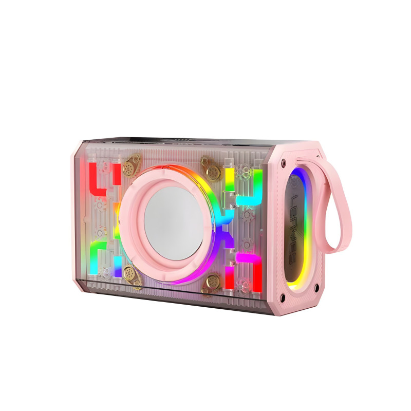 Altavoz (S843) LENYES BT V5.3 15W 2000mAh RGB, TWS, TF, USB, FM - ROSA
