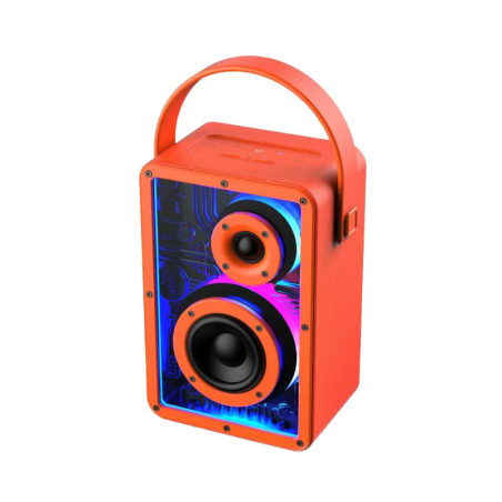 Altavoz (S860) LENYES BT V5.3 40W RMS (80W Pico) 3 Vías 8000mAh RGB, TWS, TF, USB, AUX - NARANJA