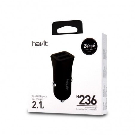 Cargador de Mechero Dual USB 2.1A H236 Negro
