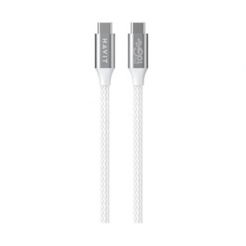 CABLE TIPO C A TIPO C V3.1 PD 100W ALUMINIO Y NAYLON CB6290 PLATA