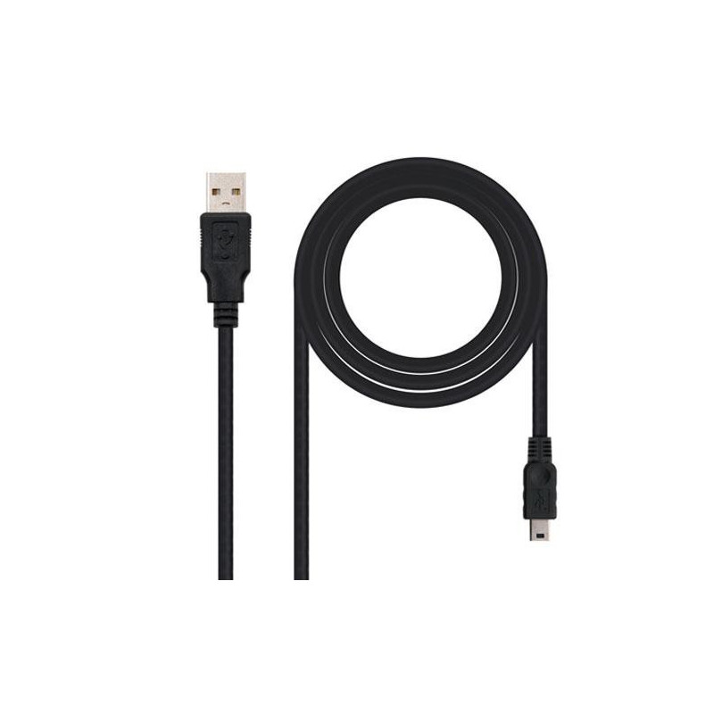 Cable USB 2.0 a Mini USB  5 pines  1.8m  Nanocable 10.01.0402