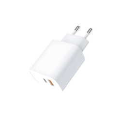 ST770 Cargador carga rápida Tipo C PD 20W plus USB QC 3.0 Blanco