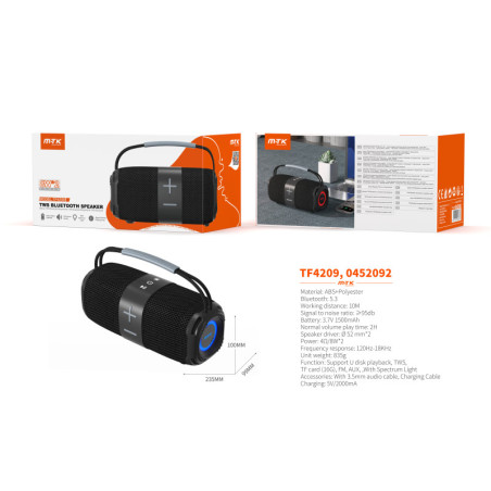 TF4209 NE Altavoz HIFI TWS Bluetooth 5.3, Con Luz espectro,Soporta USBFMTFAUX , Bateria 1500mAh2