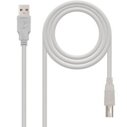 Cable USB 2.0 impresora - tipo ab MM 1.8m Beige  Nanocable 10.01.0103